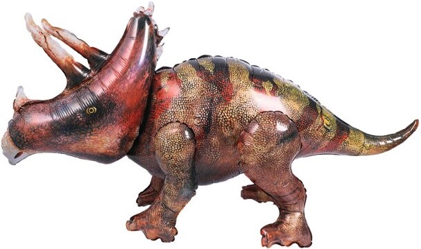  Ходячий шар динозавр Трицератопс - реалистичный 66*120см (уп)