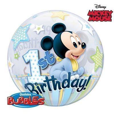 bubble 22" микки маус 1-й день рождения