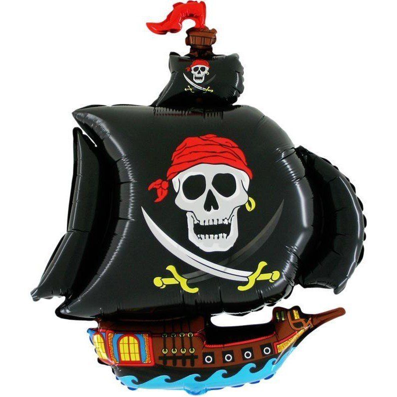 Шар с гелием Корабль пиратский черный