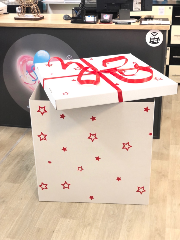 Коробка сюрприз - цвет белый (шары заказываются отдельно)