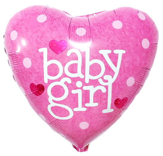 18" Сердце Baby Girl.Розовое