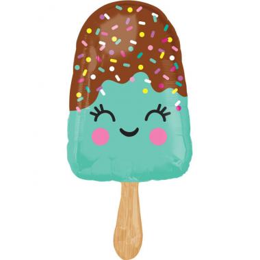 Мороженое на палочке (бирюзовое/улыбка)