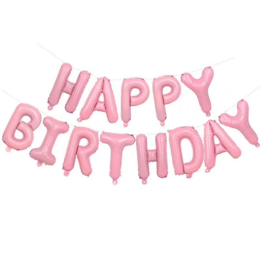 Фольгированные шары буквы "Happy Birthday" розовые