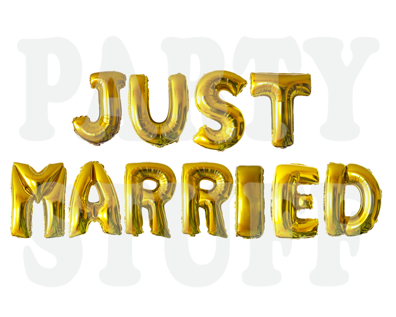 Фольгированные шары буквы Just Married, золотые, 40 см