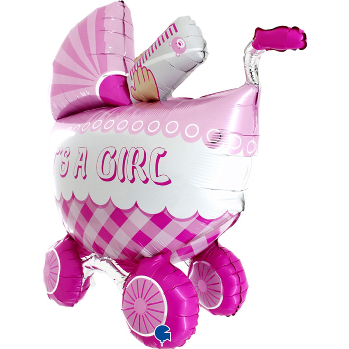 Коляска детская розовая 4 колеса