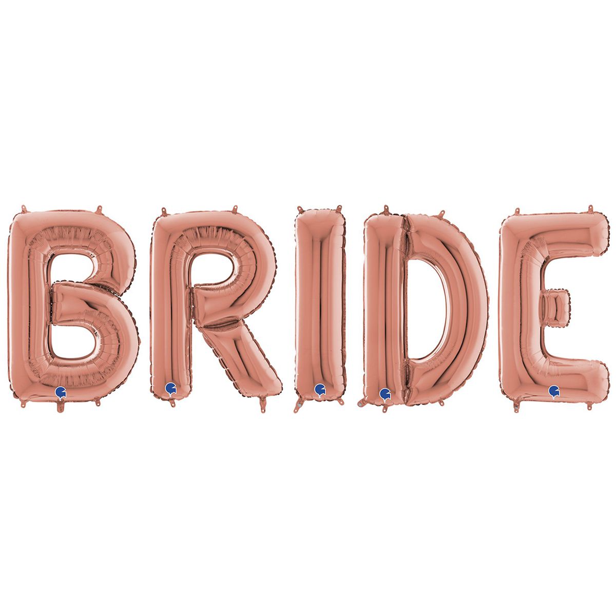 Фольгированные шары-буквы 26" уп  bride невеста розовое золото.Надуты гелием