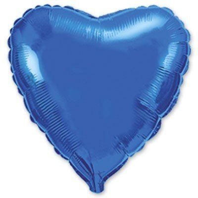 сердце металлик синее 46см