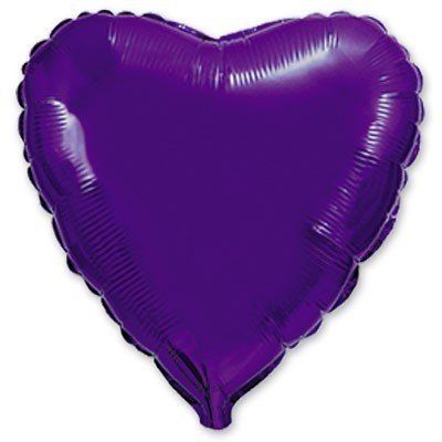 сердце металлик фиолетовое 46см