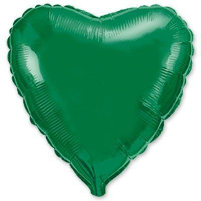сердце металлик зеленое 46см